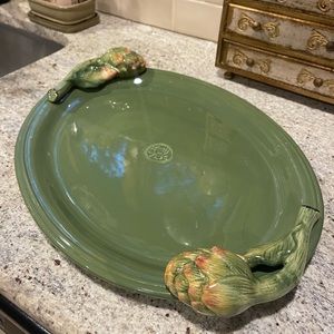 Fitz and Floyd oval artichoke handle platter